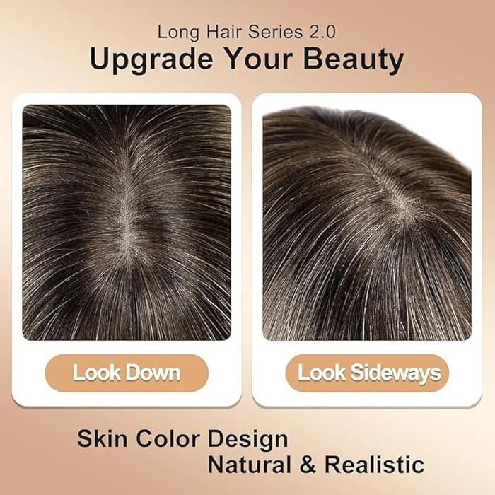 DILLARDS Shoulder Length Middle Part Synthetic Soft Wavy Wig Brown - Image 4